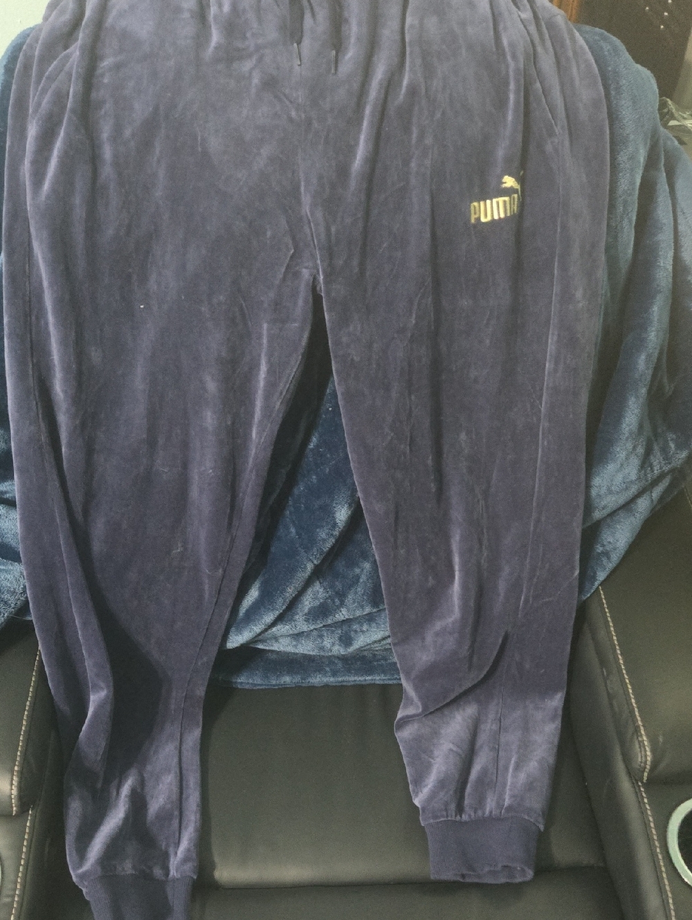 Puma Deep Navy Velour Track Pants